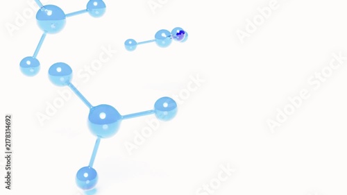 3D molecule model molecular structure isolated on white bg bg seamless looped animation 4k