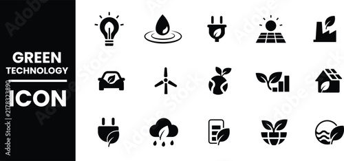 Green Technology and Renewable Energy Icon 
