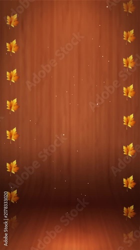 Thanksgiving Background with Rustic Wood and Autumn Decorations