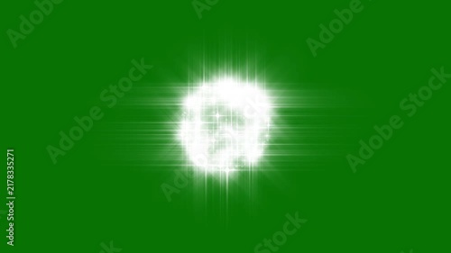 Glitter sparkle star trail with glowing comet trace, magic dust particles, twinkling fairy stars and shining flare burst, 2D flat motion effect on green screen background, 4K video