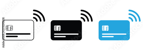 Contactless Credit Card Payment Icons Set