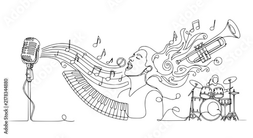 Singer, Trumpet, Piano, Drums: Live Music Performance Art