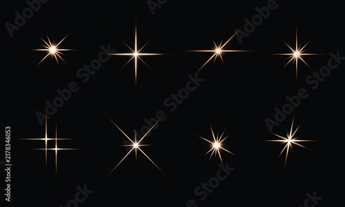 Golden sparkle light effect. Ethereal White Glow - Sparkling Fantasy Light with Luminous Twinkling Stars and Glitter Effects, 