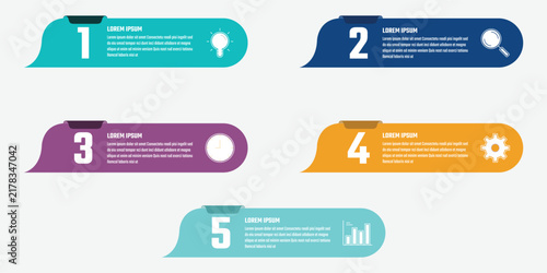 6-step colorful business infographic and data visualization timeline process infographic template design with icons. Eps vector illustration file. 