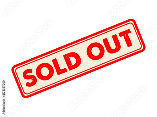 Sold Out Red Stamp Text Graphic