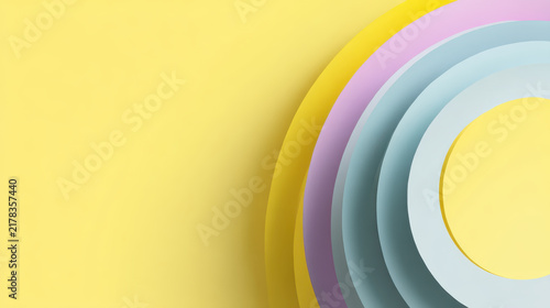 Abstract design with layered pastel circles creates nostalgic analog print effect with halftone and grainy texture for artistic inspiration