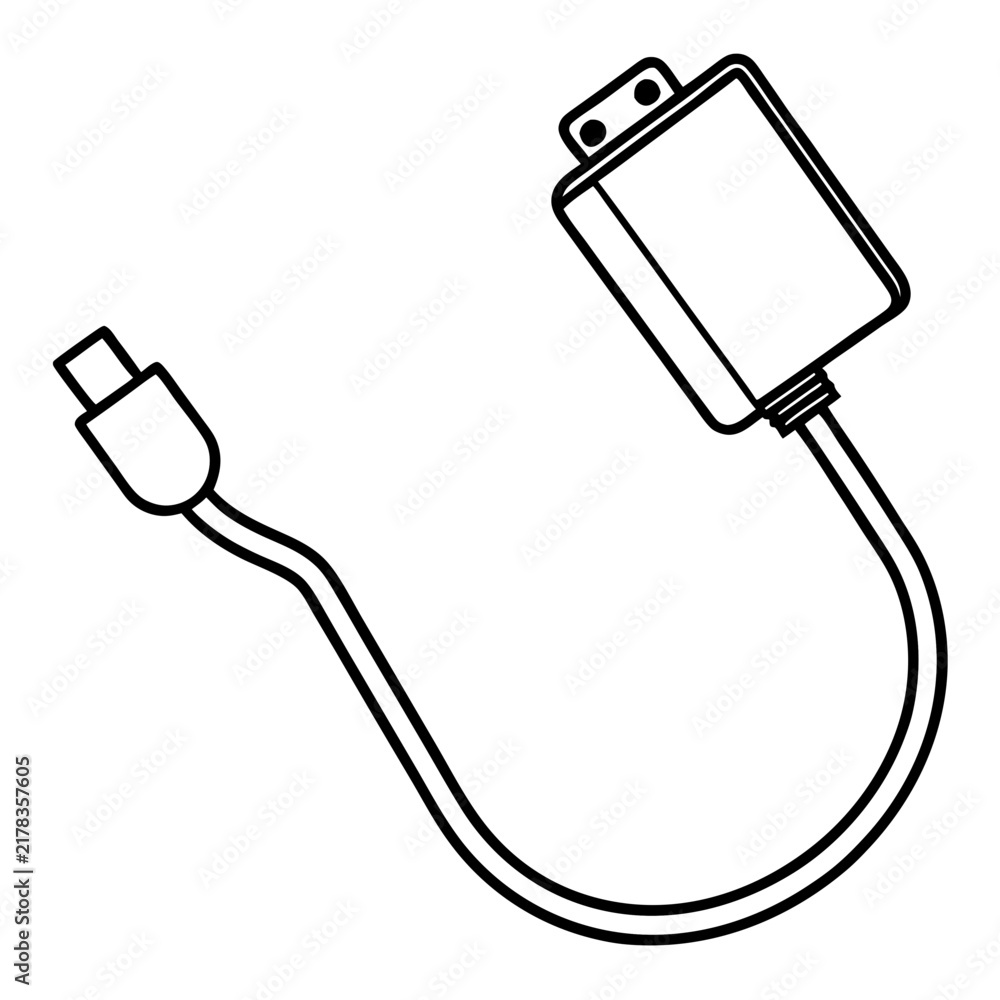 Obraz premium Phone charger line art vector