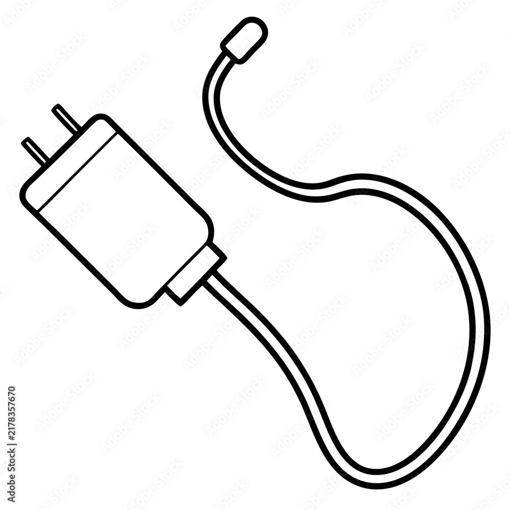 Obraz premium Phone charger line art vector
