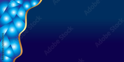 Konstfotografi Vibrant certificate background featuring a deep blue gradient complemented by a glowing blue geometric wave border