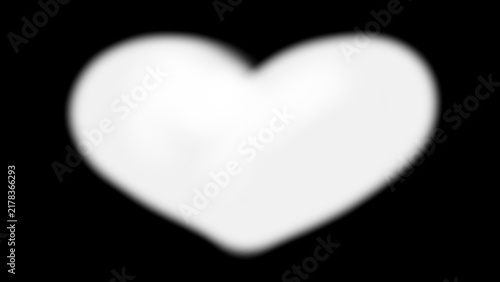 Quadro su tela Semi-transparent soft blur heart shape isolated on transparent background