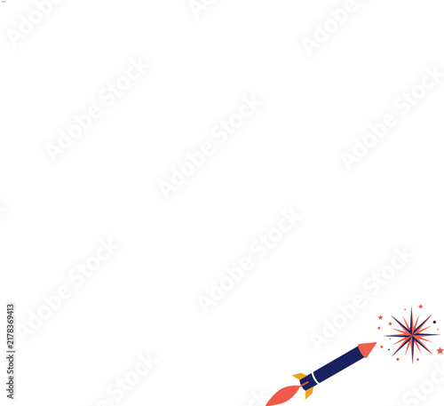 rocket launch with star burst for new business startup.