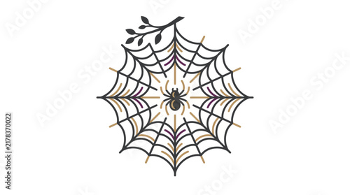 Detailed circular spider web design for Halloween themes.