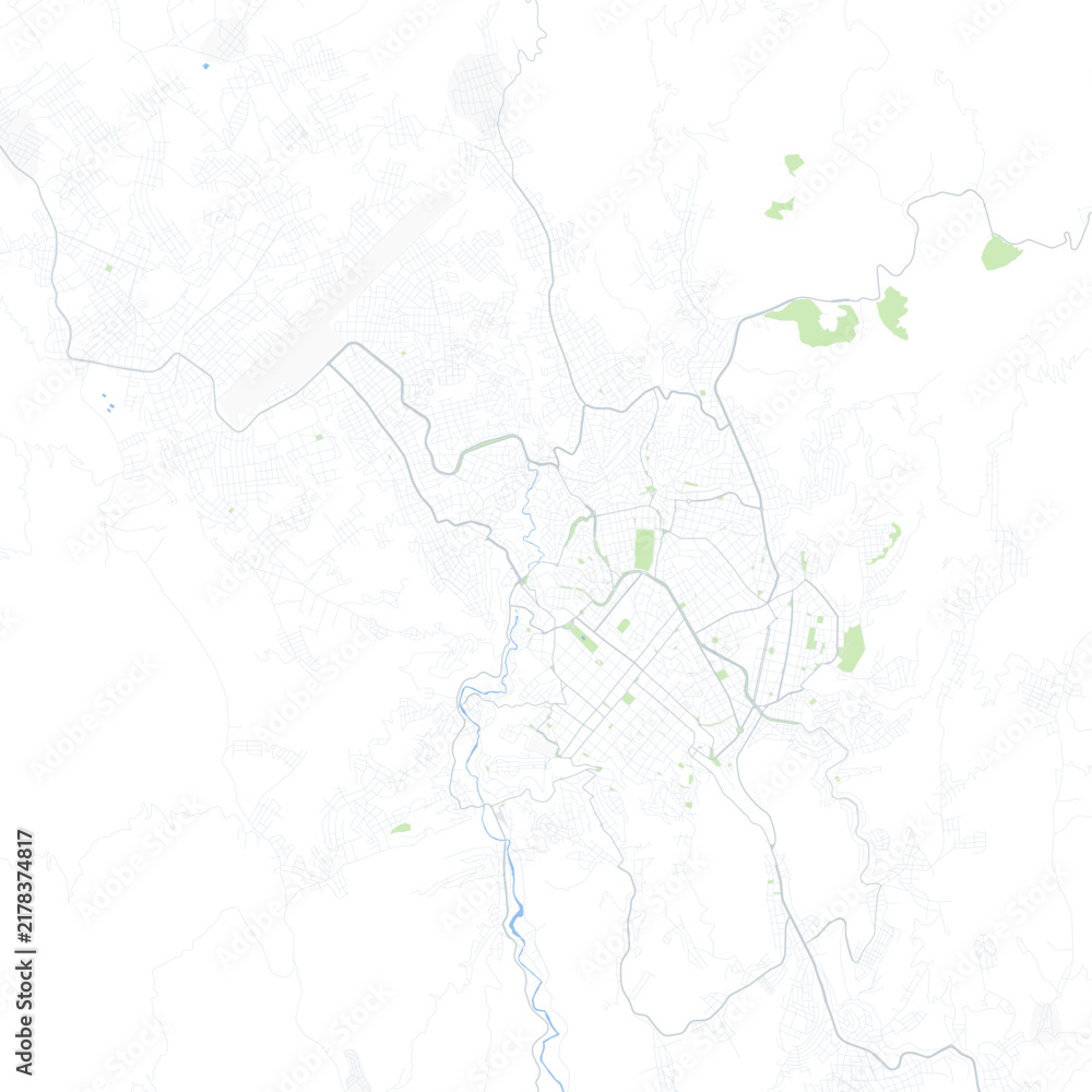 Fototapeta premium Minimal vector city map of Sucre with streets, districts and road network