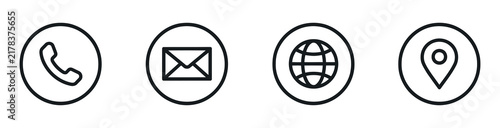 фотографія Communication icons depict phone mail globe location contact
