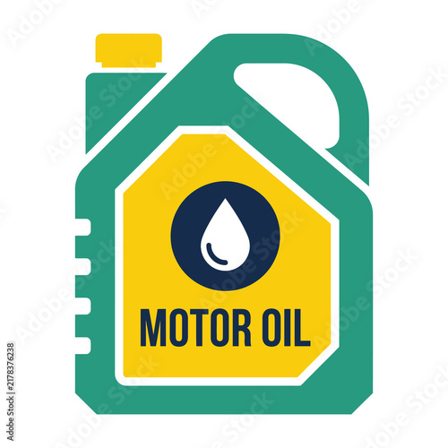 Motor oil plastic bottle icon for automotive maintenance and car engine service