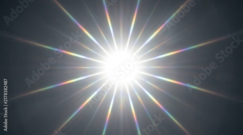 Radial beams of intense light emitting from a circular halo