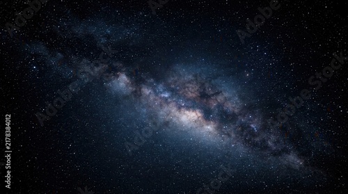 Obraz na plátne Dark night texture featuring sparkling celestial stars and the milky way