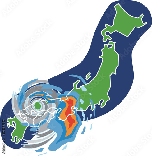 日本列島と台風
