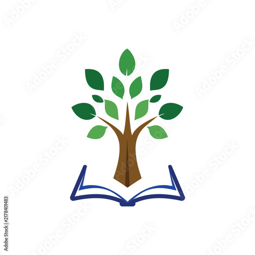 Knowledge Growth and Education Concept with Tree Growing from an Open Book