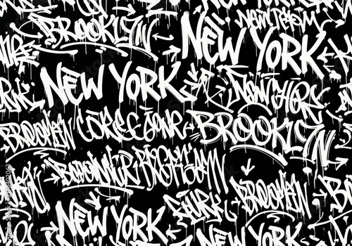 White graffiti tags of 