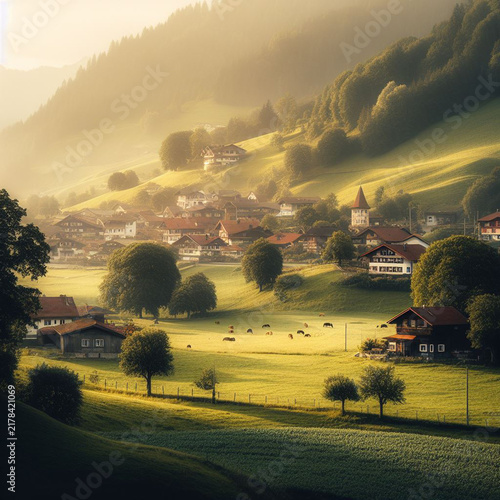 sunrise over the countryside