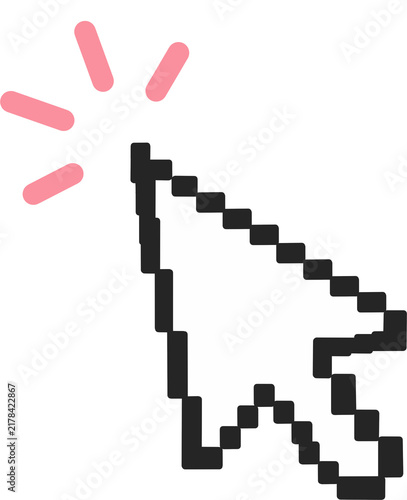 black mouse cursor with sparkle effect
