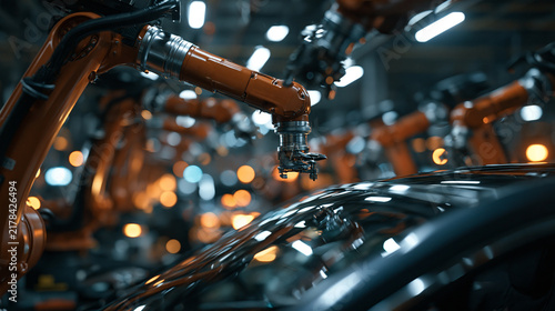 Robotic Arms Assembling Vehicle on Automated Production Line