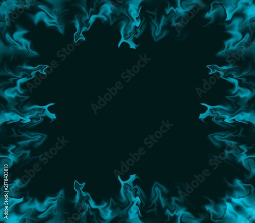 Cyan Smoke Frame Border Effect