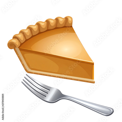 Slice of Pumpkin Pie with a Fork