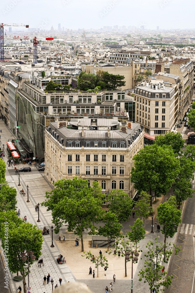 Naklejka premium View from the Arc de Triomphe in Paris