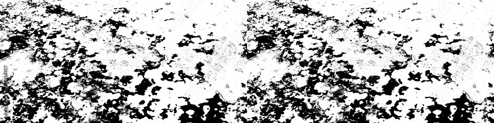 Fototapeta premium Abstract grunge texture with black ink splashes and distressed surface patterns on a transparent background