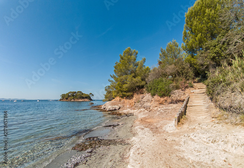 Morning Beach Path on the Côte d’Azur with Coastal Stairs