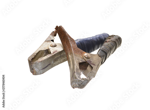 metal clamp isolated on white background