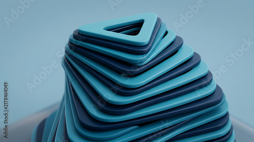 Blue and white knitted zigzag blanket illustration