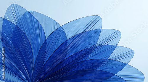 Blue abstract flower with soft light effect illustration