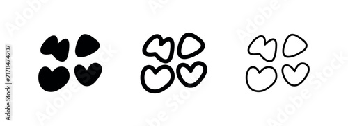 Konstfotografi Abstract Blob Shapes Icon Set, Irregular Organic Forms Collection, Stone or Hear