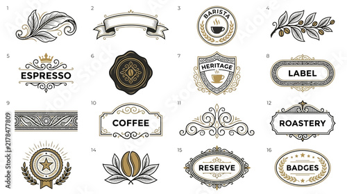 Coffee Shop Emblems & Badges Collection: Espresso, Roastery, Barista & More