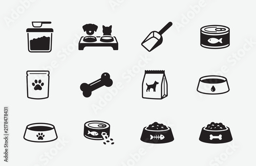 Pet Food and Feeding Accessories Icons
