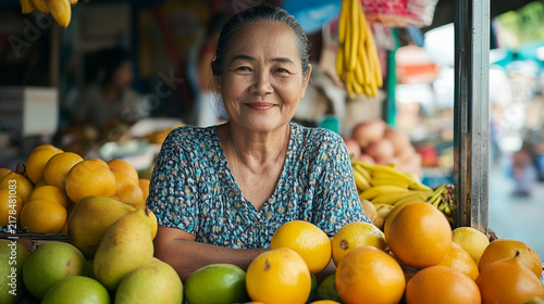 Elderly woman smiles warmly at a.