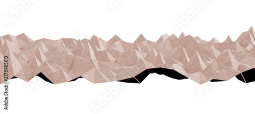 Photography Abstract geometric landscape texture with sharp, mountainous peaks and valleys