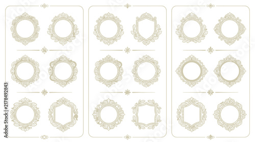Collection of Ornate Decorative Frames, Isolated on Transparent Background