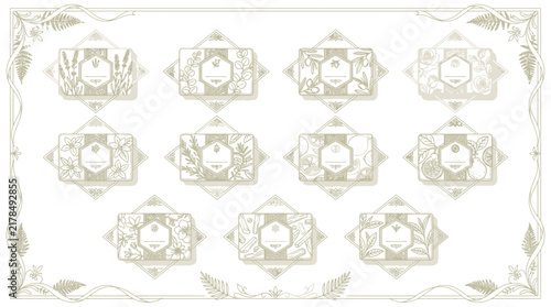 Collection of Organic Herbal Tea Packaging Designs, Isolated