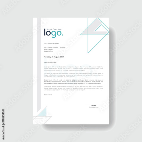 Modern Corporate Geometric Business Letterhead Template With Minimal Circle Elements Professional A4 Stationery Design Clean Branding Identity Layout For Company Office Documentation