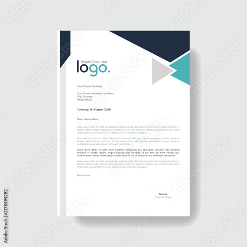 Modern Corporate Geometric Business Letterhead Template With Minimal Circle Elements Professional A4 Stationery Design Clean Branding Identity Layout For Company Office Documentation