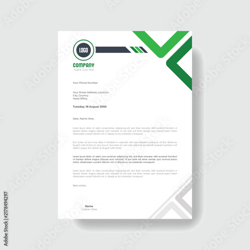 Modern Corporate Geometric Business Letterhead Template With Minimal Circle Elements Professional A4 Stationery Design Clean Branding Identity Layout For Company Office Documentation