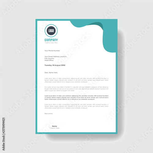 Modern Corporate Geometric Business Letterhead Template With Minimal Circle Elements Professional A4 Stationery Design Clean Branding Identity Layout For Company Office Documentation