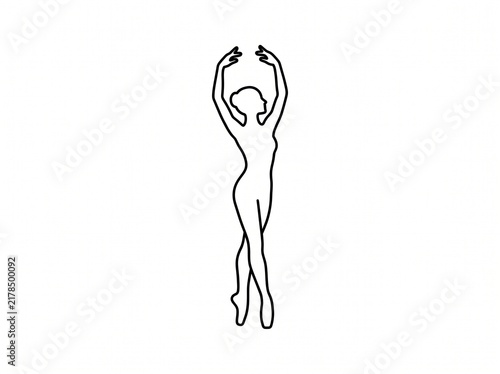 Ballet Dancer Icon Silhouette Vector Illustration on White Background