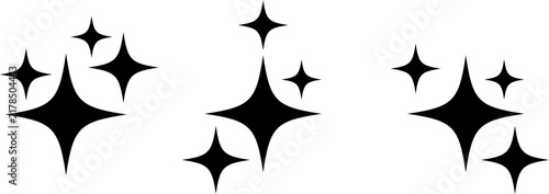 Sparkle and Glitter Star Icon Set