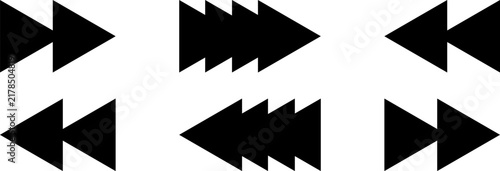 Fast Forward and Rewind Media Arrow Icons Set