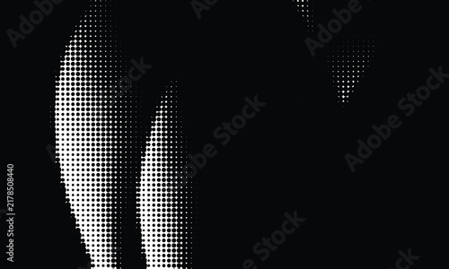 Monochrome Abstract Halftone Dot Pattern Background with Curved Gradients and Minimalist Vector Shading
